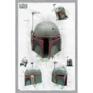 imageTrends International Star Wars The Book of Boba Fett  Helmet Turns Wall Poster 22375quot x 34quot Premium Unframed VersionGray Framed Version