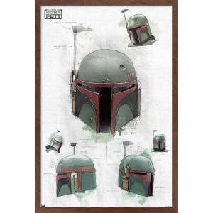 imageTrends International Star Wars The Book of Boba Fett  Helmet Turns Wall Poster 22375quot x 34quot Premium Unframed VersionMahogany Framed Version