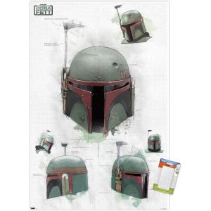 imageTrends International Star Wars The Book of Boba Fett  Helmet Turns Wall Poster 22375quot x 34quot Premium Unframed VersionPremium Poster  Mount Bundle
