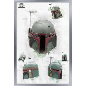 imageTrends International Star Wars The Book of Boba Fett  Helmet Turns Wall Poster 22375quot x 34quot Premium Unframed VersionSilver Framed Version