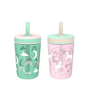 imageZak Designs Star Wars The Mandalorian Kelso Toddler Cups For Travel or At Home 15oz 2Pack Durable Plastic Sippy Cups With LeakProof Design is Perfect For Kids Baby Yoda GroguFanciful Unicorn  Happy Skies