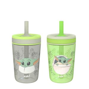 imageZak Designs Star Wars The Mandalorian Kelso Toddler Cups For Travel or At Home 15oz 2Pack Durable Plastic Sippy Cups With LeakProof Design is Perfect For Kids Baby Yoda GroguBaby Yoda Grogu