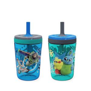 imageZak Designs Star Wars The Mandalorian Kelso Toddler Cups For Travel or At Home 15oz 2Pack Durable Plastic Sippy Cups With LeakProof Design is Perfect For Kids Baby Yoda GroguToy Story 4  Woody  Buzz