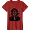 imageStar Wars Darth Maul Large Face Portrait TShirtCranberry Red
