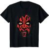 imageStar Wars Darth Maul Weathered Face TShirt TShirtBlack