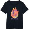 imageStar Wars Jakku Millennium Falcon Rey ampamp BB8 Fill TShirtBlack