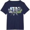 imageStar Wars Last Jedi Rey Classic Jedi Temple Logo TShirt TShirtNavy Blue