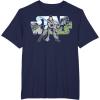 imageStar Wars Last Jedi Rey Classic Jedi Temple Logo TShirt TShirtNavy Blue