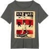 imageStar Wars Last Jedi Rey Vintage Propaganda Graphic TShirt TShirtAsphalt Grey