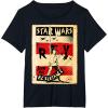 imageStar Wars Last Jedi Rey Vintage Propaganda Graphic TShirt TShirtBlack