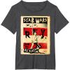 imageStar Wars Last Jedi Rey Vintage Propaganda Graphic TShirt TShirtDark Heather Grey