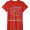 imageStar Wars Millennium Falcon Grey Schematics TShirt C2 TShirtRed