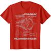 imageStar Wars Millennium Falcon Grey Schematics TShirt C2 TShirtRed