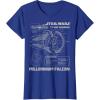 imageStar Wars Millennium Falcon Grey Schematics TShirt C2 TShirtRoyal Blue