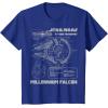 imageStar Wars Millennium Falcon Grey Schematics TShirt C2 TShirtRoyal Blue