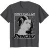 imageStar Wars Princess Leia Dont Call Me Princess Portrait TShirtDark Heather Grey