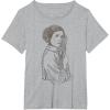 imageStar Wars Princess Leia Geometric Line Drawing TShirt TShirtHeather Grey