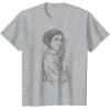 imageStar Wars Princess Leia Geometric Line Drawing TShirt TShirtHeather Grey