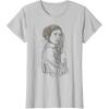 imageStar Wars Princess Leia Geometric Line Drawing TShirt TShirtSilver Grey