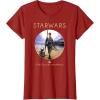 imageStar Wars Rey BB8 Episode 7 Jakku Poster Graphic TShirt TShirtCranberry Red