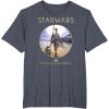imageStar Wars Rey BB8 Episode 7 Jakku Poster Graphic TShirt TShirtHeather Blue