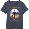 imageStar Wars Rey BB8 Episode 7 Jakku Poster Graphic TShirt TShirtHeather Blue