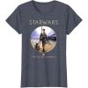 imageStar Wars Rey BB8 Episode 7 Jakku Poster Graphic TShirt TShirtHeather Blue