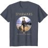 imageStar Wars Rey BB8 Episode 7 Jakku Poster Graphic TShirt TShirtHeather Blue