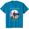 imageStar Wars Rey BB8 Episode 7 Jakku Poster Graphic TShirt TShirtSapphire Blue