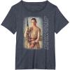 imageStar Wars Rey On Jakku Episode 7 Graphic TShirt TShirtHeather Blue