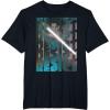 imageStar Wars Rey Resist Lightsaber Poster TShirt TShirtBlack