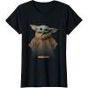 imageStar Wars The Mandalorian Logo The Child Simple Portrait TShirtBlack