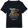 imageStar Wars The Mandalorian Logo The Child Simple Portrait TShirtBlack