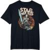 imageStar Wars The Rise of Skywalker Rey Retro Swirl TShirtBlack
