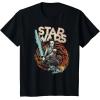 imageStar Wars The Rise of Skywalker Rey Retro Swirl TShirtBlack