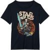 imageStar Wars The Rise of Skywalker Rey Retro Swirl TShirtBlack