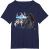 imageStar Wars The Rise of Skywalker Rey and Kylo Battle TShirtNavy Blue