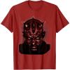 imageStar Wars Darth Maul Large Face Portrait TShirtCranberry Red