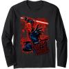 imageStar Wars Darth Maul Red Saber Portrait Long Sleeve TShirtBlack