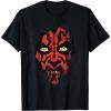 imageStar Wars Darth Maul Weathered Face TShirt TShirtBlack