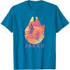 imageStar Wars Jakku Millennium Falcon Rey ampamp BB8 Fill TShirtSapphire Blue