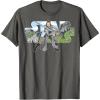 imageStar Wars Last Jedi Rey Classic Jedi Temple Logo TShirt TShirtAsphalt Grey