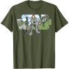 imageStar Wars Last Jedi Rey Classic Jedi Temple Logo TShirt TShirtOlive Green