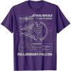imageStar Wars Millennium Falcon Grey Schematics TShirt C2 TShirtPurple