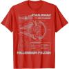 imageStar Wars Millennium Falcon Grey Schematics TShirt C2 TShirtRed