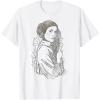 imageStar Wars Princess Leia Geometric Line Drawing TShirt TShirtWhite