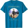 imageStar Wars Rey BB8 Episode 7 Jakku Poster Graphic TShirt TShirtSapphire Blue