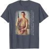 imageStar Wars Rey On Jakku Episode 7 Graphic TShirt TShirtHeather Blue
