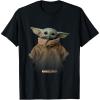 imageStar Wars The Mandalorian Logo The Child Simple Portrait TShirtBlack