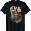 imageStar Wars The Rise of Skywalker Rey Retro Swirl TShirtBlack